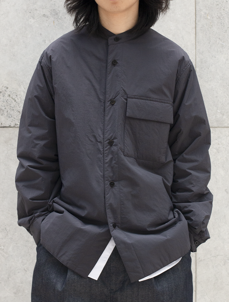 BAND COLLAR PADDED SHIRT