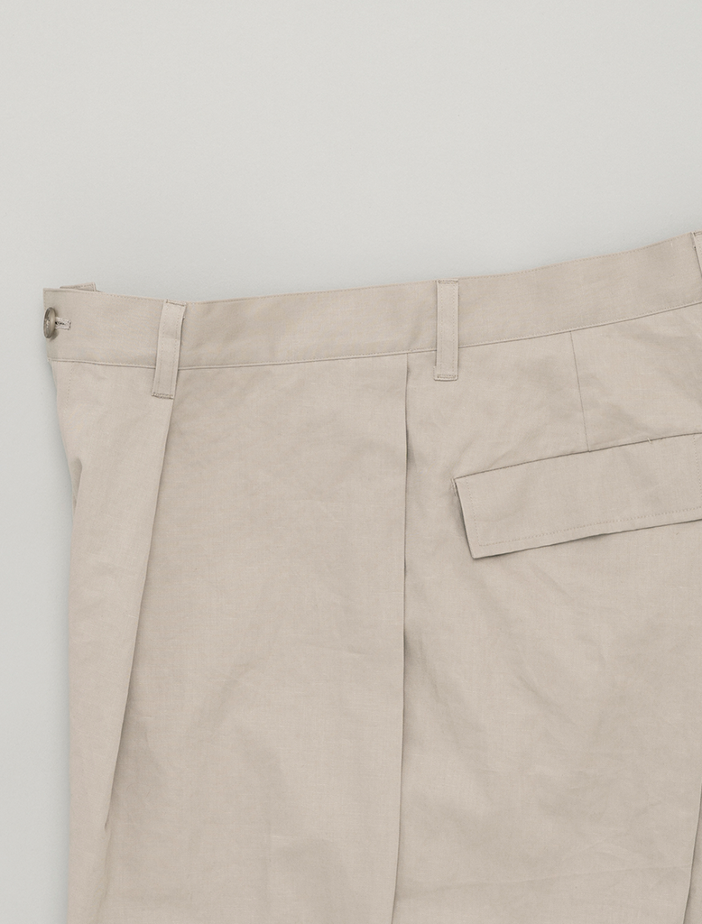 LINEN MIX WIDE SHORT