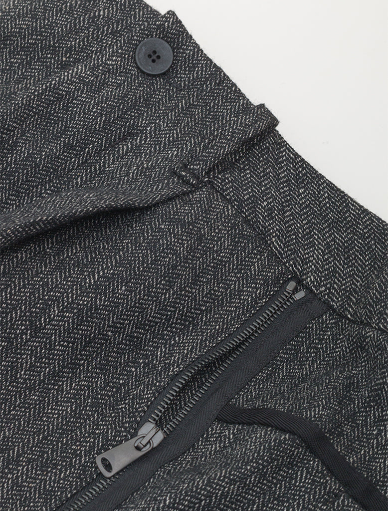 SINGLE PLEAT HERRINGBONE TROUSER