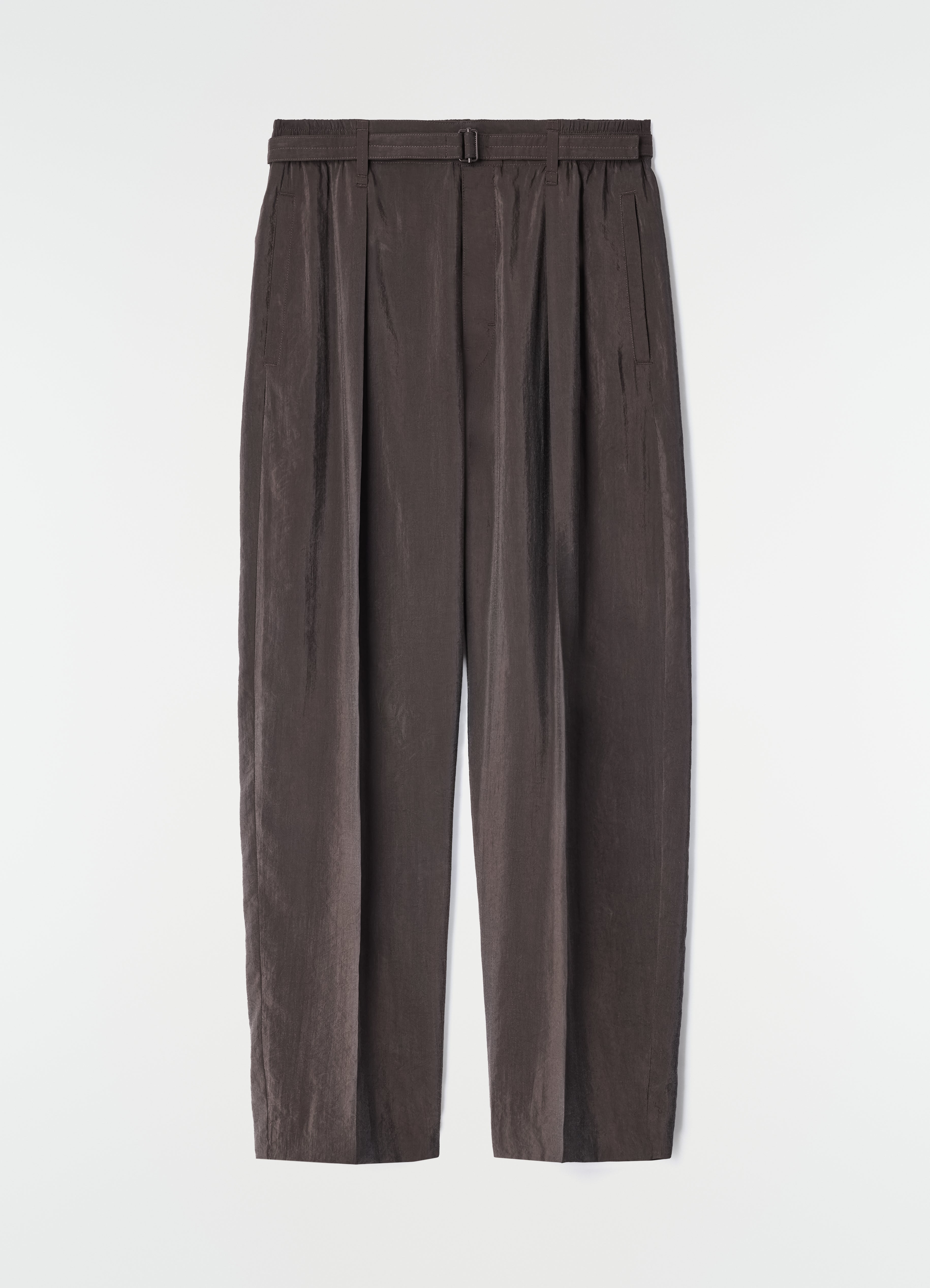 BELTED RELAXED DRY SILK PANTS
