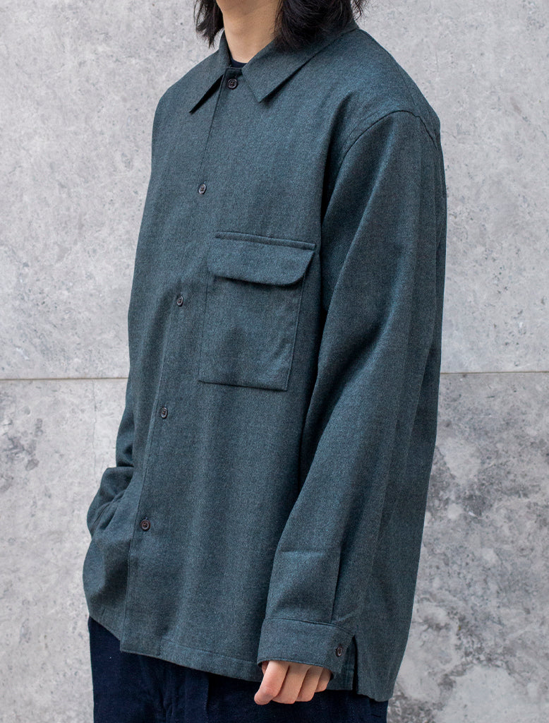 FLAT BOTTOM WOOL SHIRT