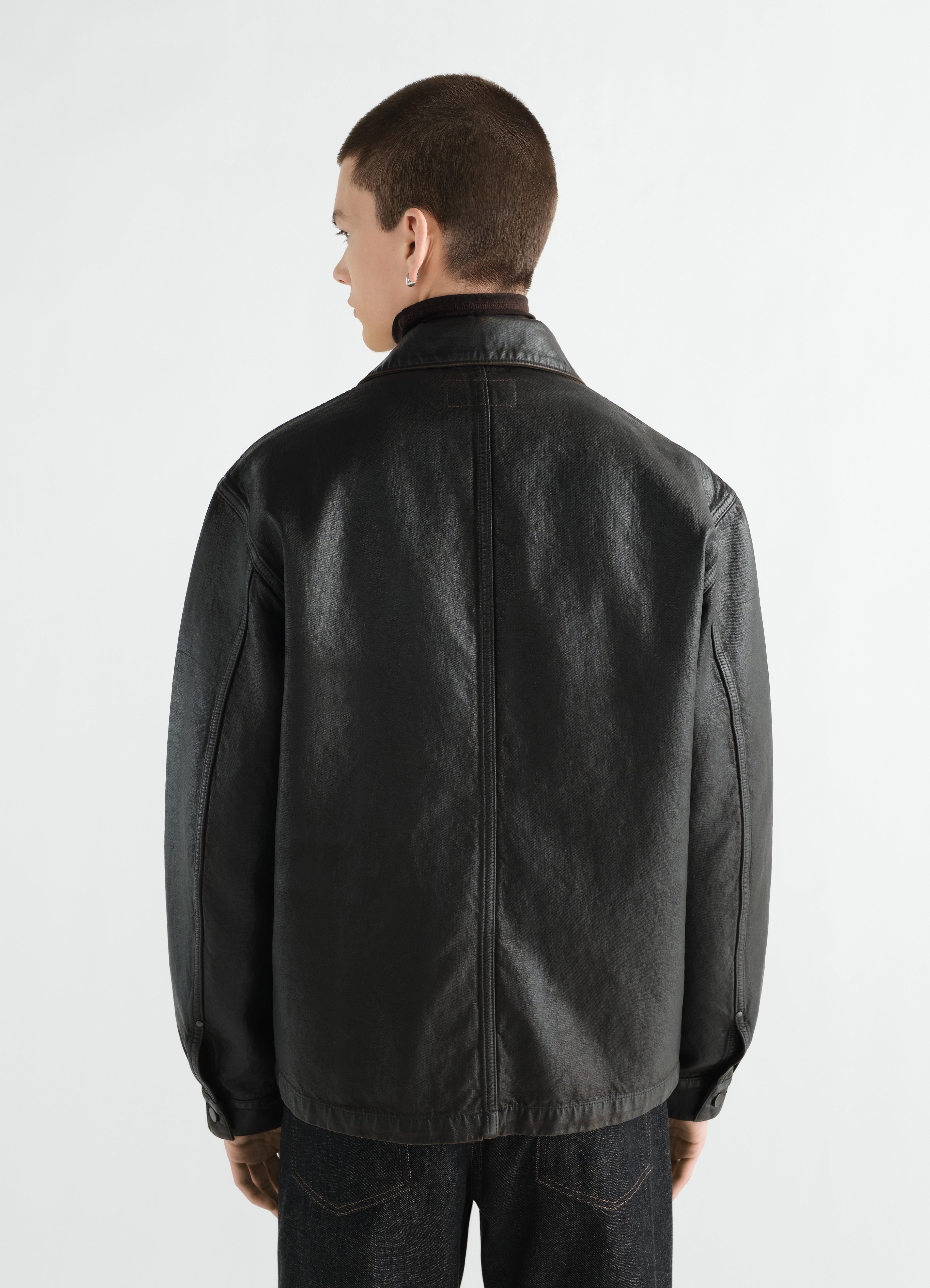 WORKWEAR OVERSHIRT IN COATED DENIM
