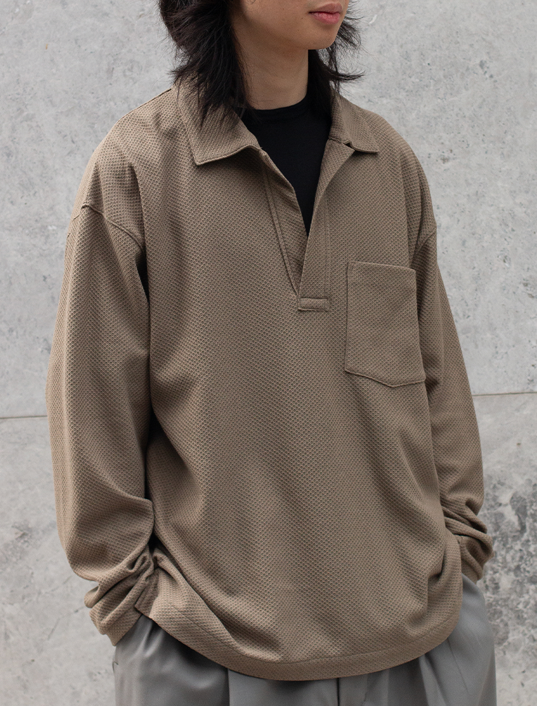 MOSS STITCH SKIPPER SHIRT