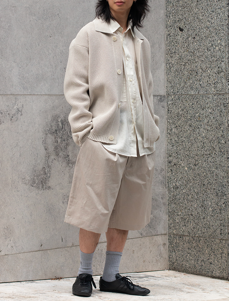 LINEN MIX WIDE SHORT