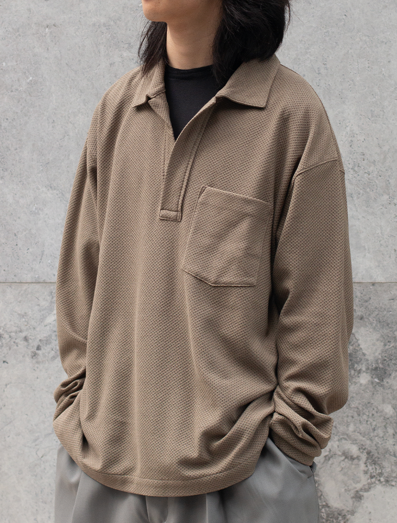 MOSS STITCH SKIPPER SHIRT