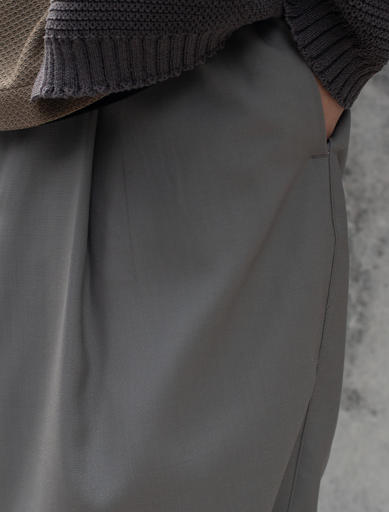 SUMMER WOOL WIDE PANTS