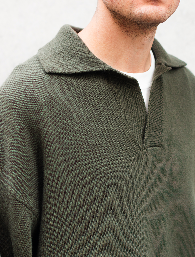 CASHMERE BLEND KNIT POLO