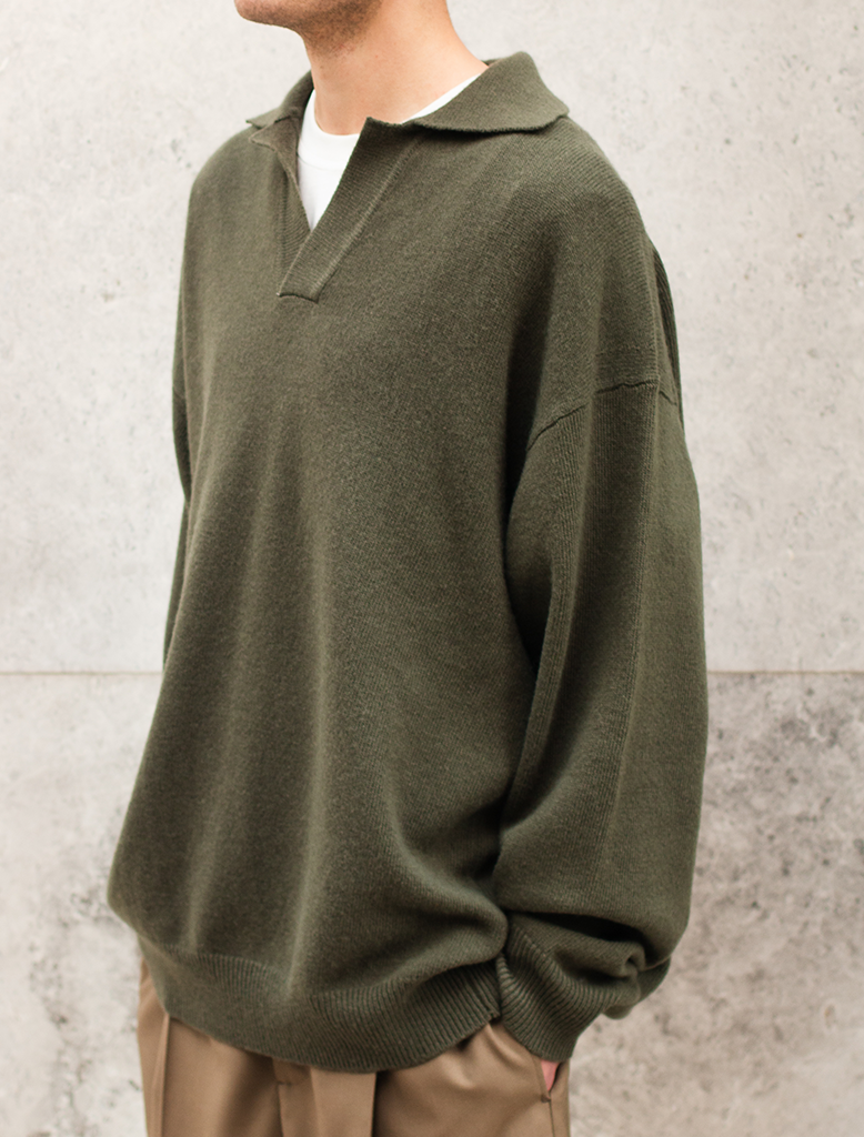 CASHMERE BLEND KNIT POLO