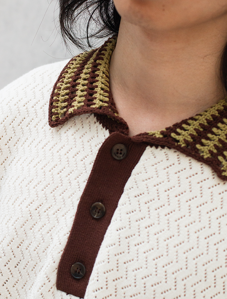 POLO MAILLE AJOURE MIROIR