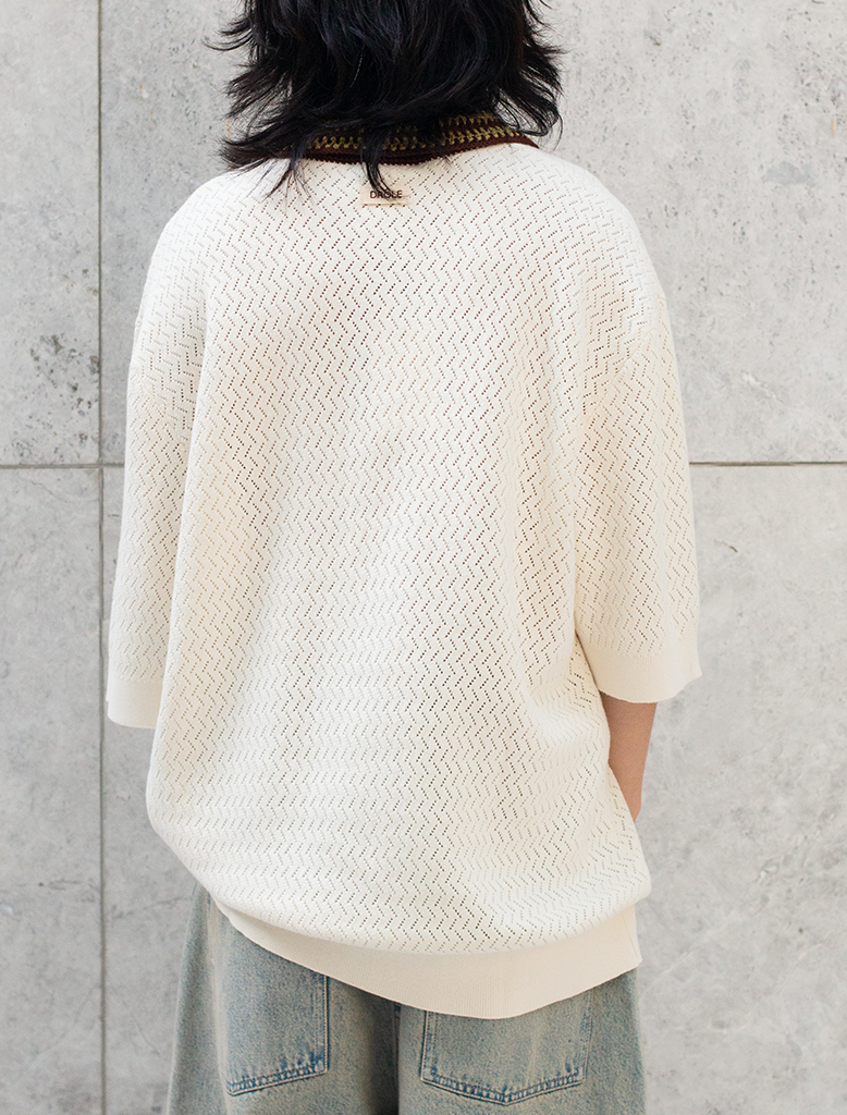 POLO MAILLE AJOURE MIROIR