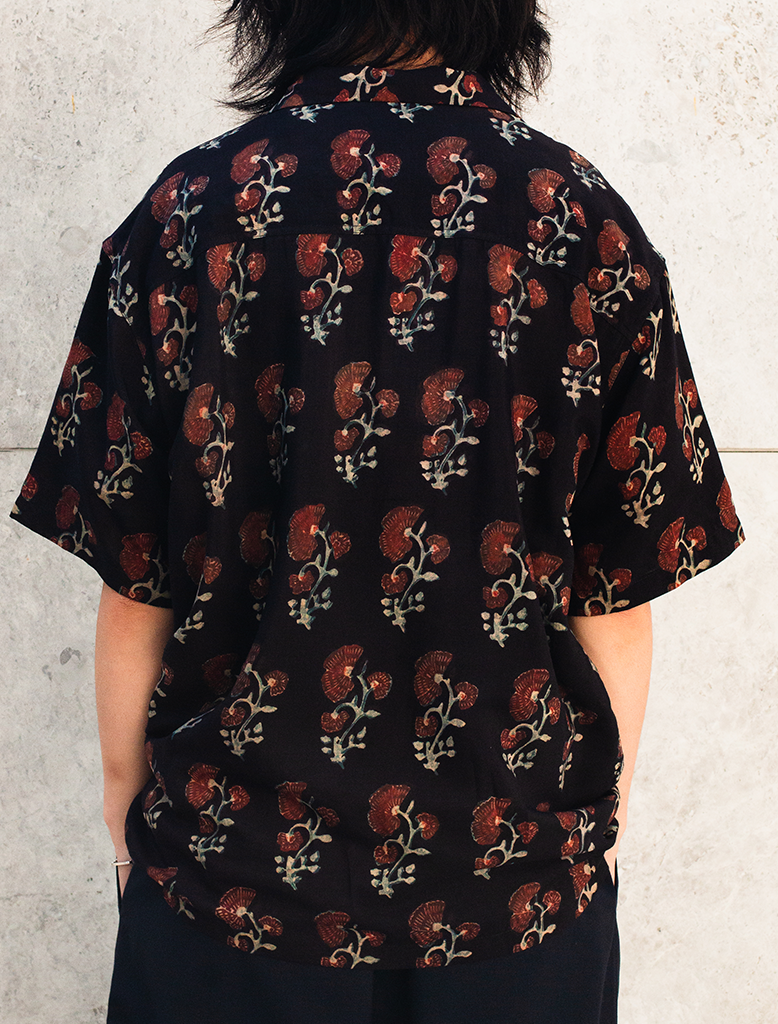 BLOCK PRINT SILK SS SHIRT