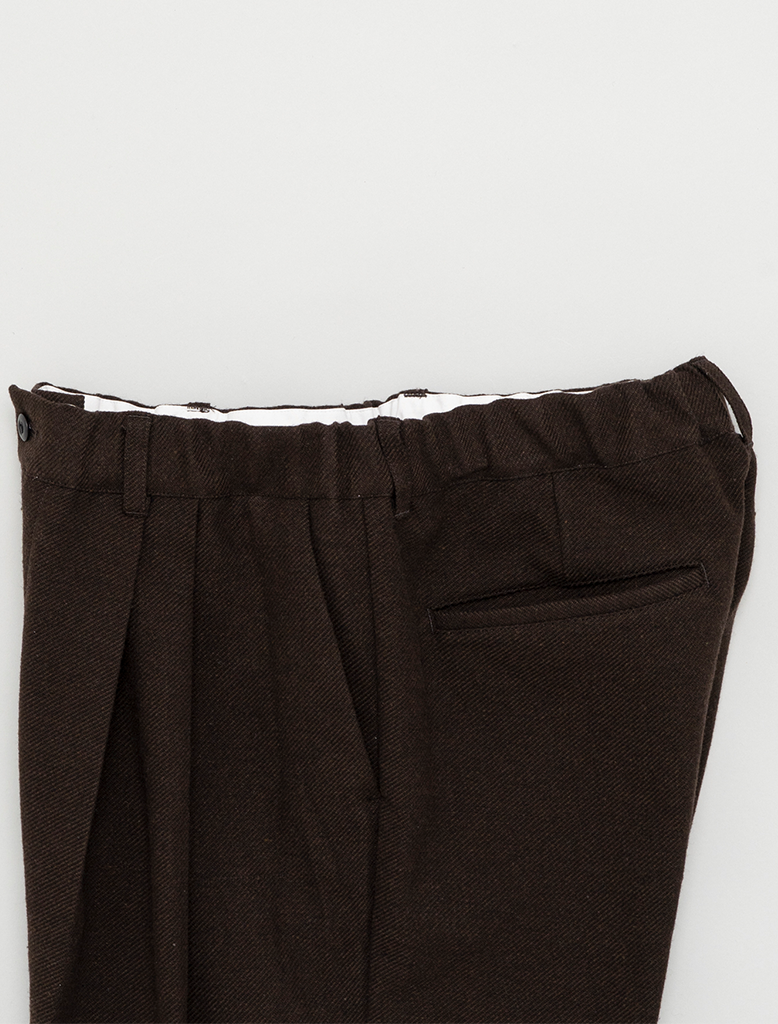 WOOL MIX DEEP TUCK PANTS