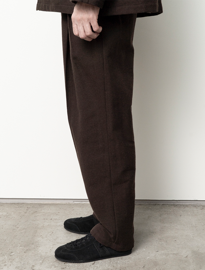 WOOL MIX DEEP TUCK PANTS