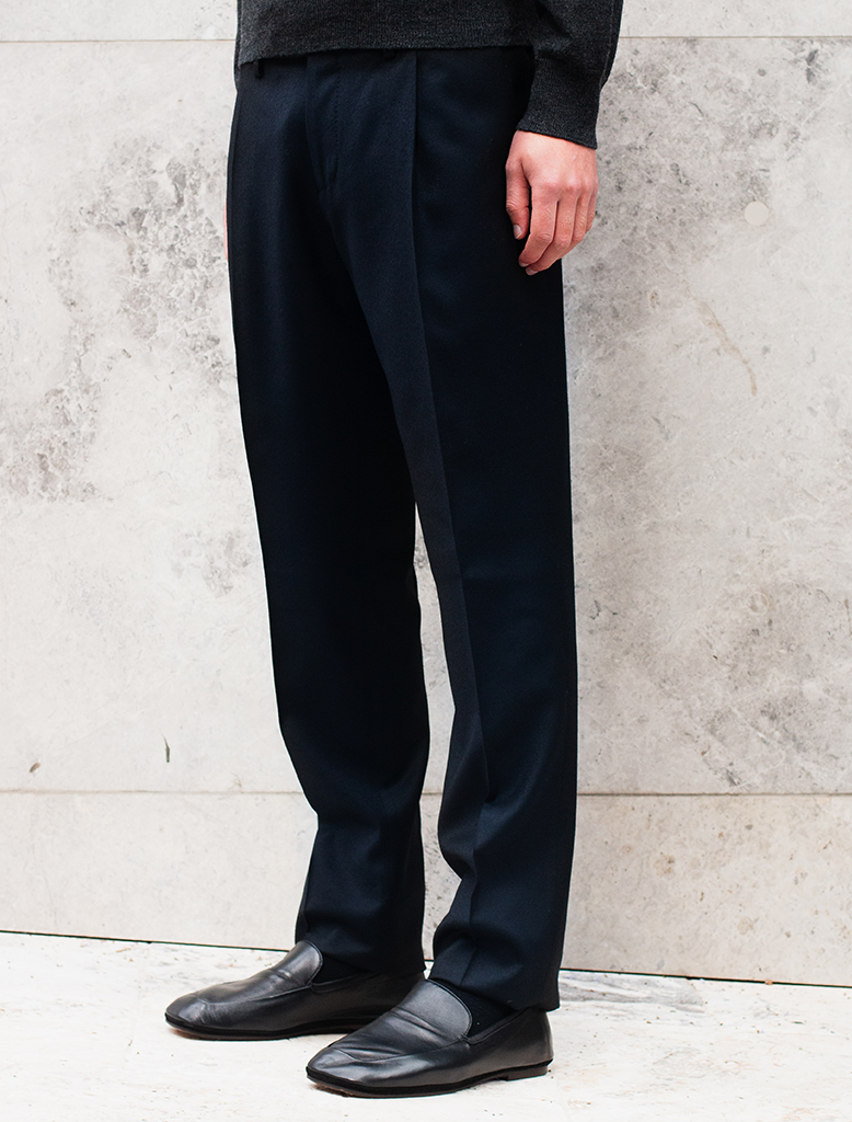 CASHMERE BLEND SINGLE PLEAT TROUSERS