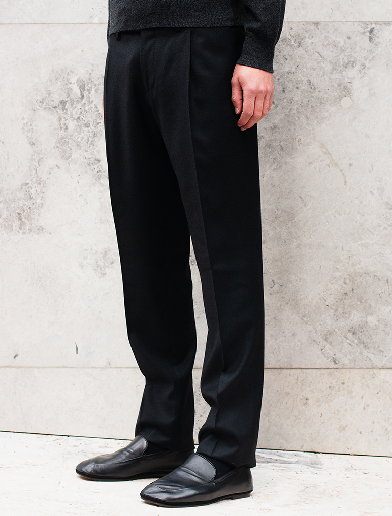 CASHMERE BLEND SINGLE PLEAT TROUSERS