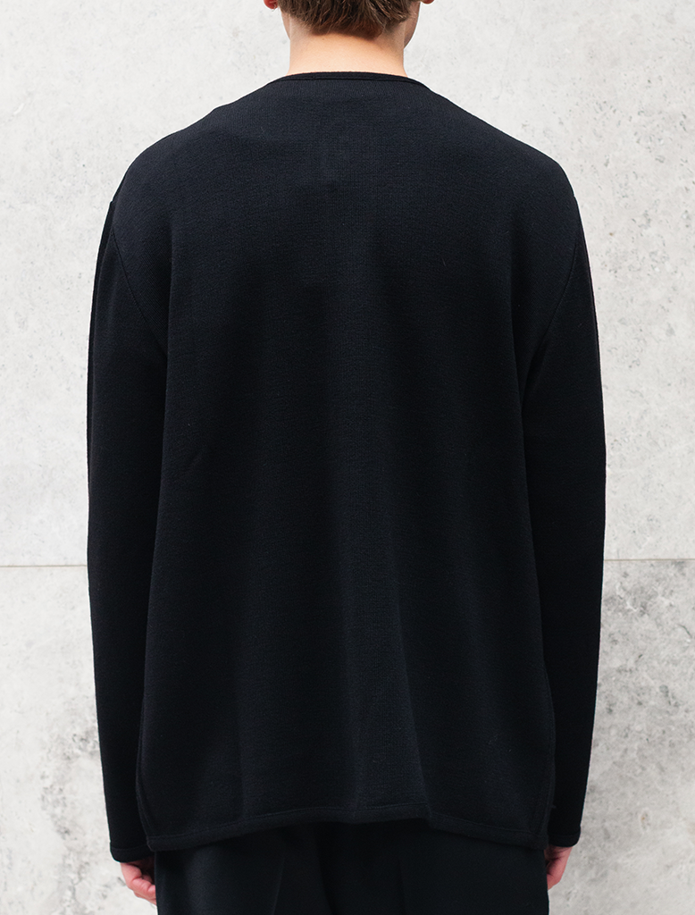 COLLARLESS KNIT JACKET