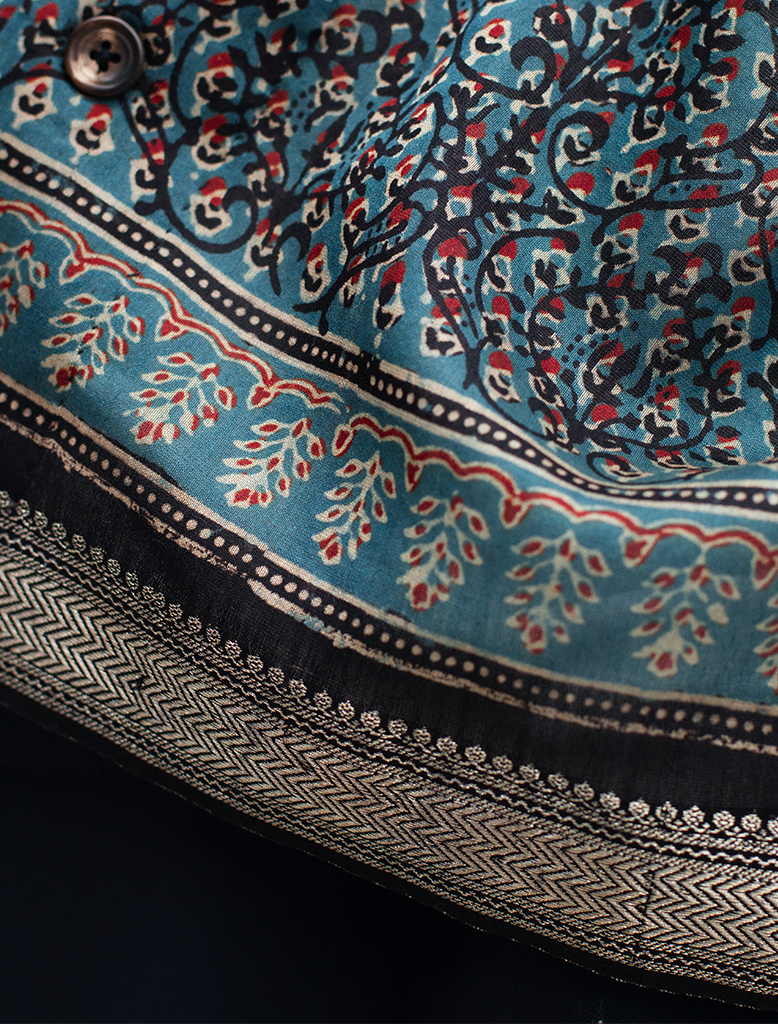 BLOCK PRINT SILK SS SHIRT
