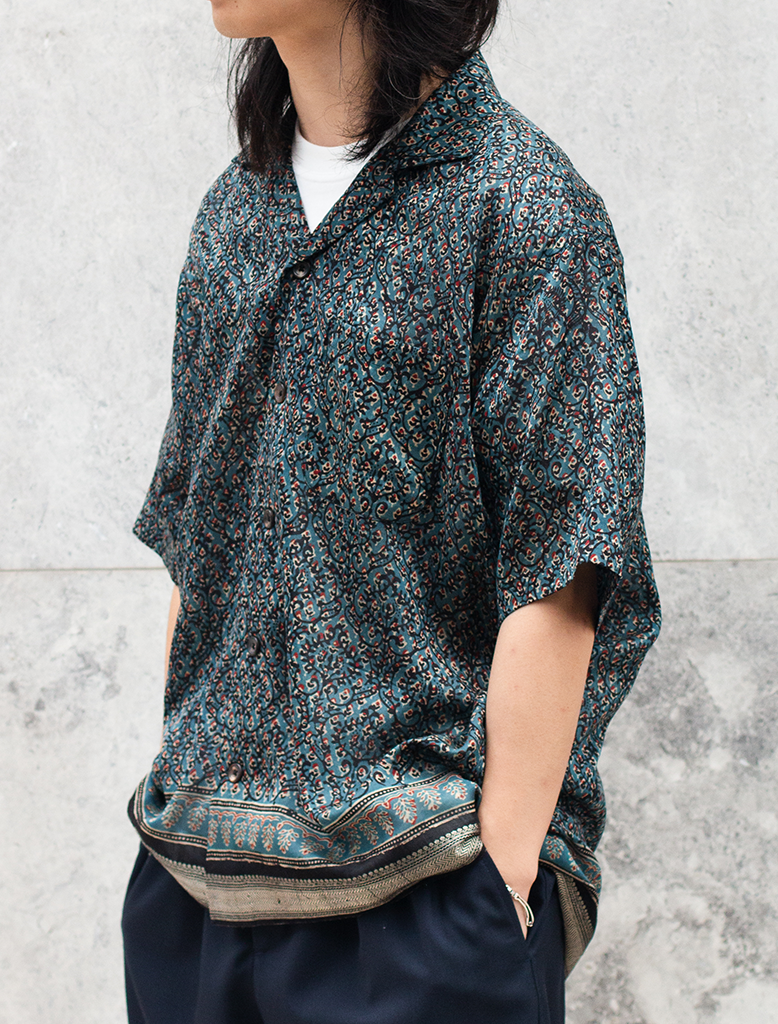 BLOCK PRINT SILK SS SHIRT