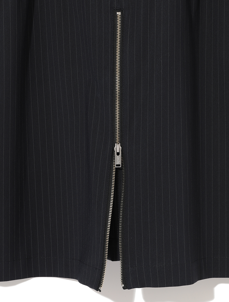 PINSTRIPE HOODED COAT