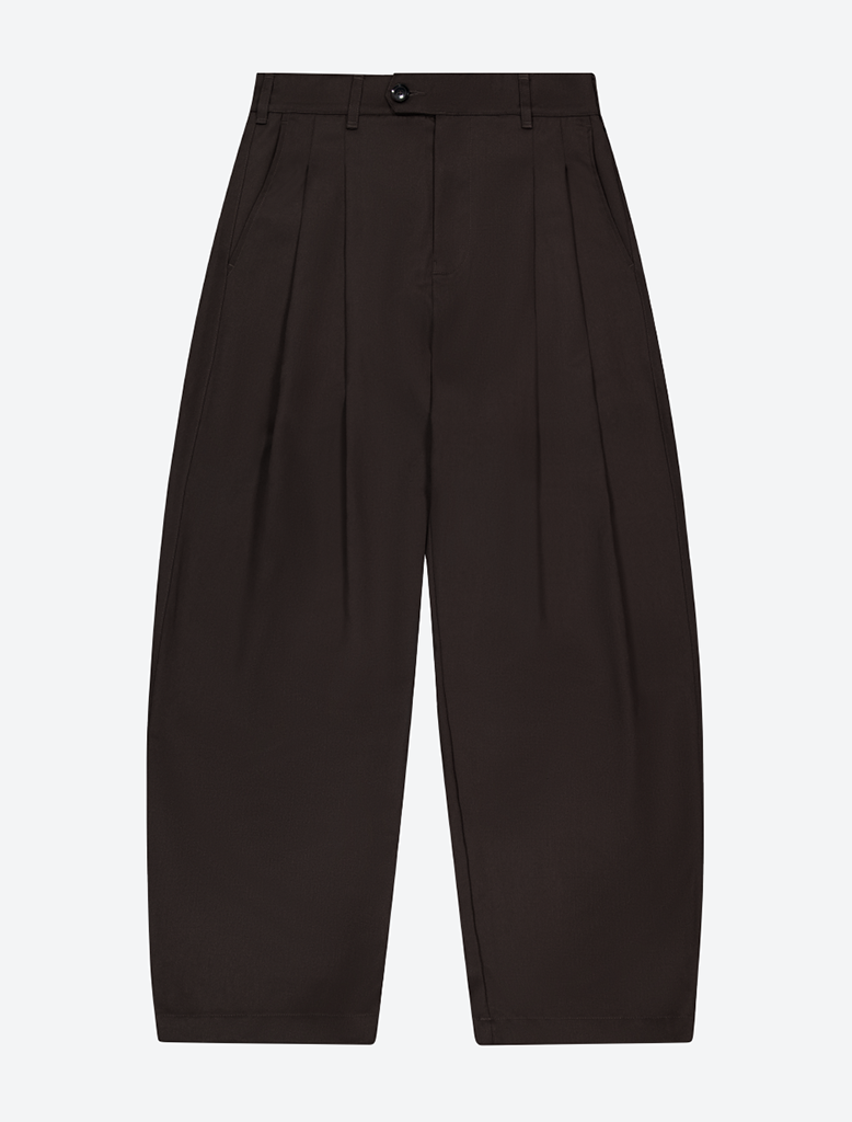 WOOL TAILORED PLEATED TROUSERS