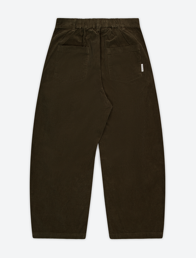 CORDUROY DART-KNEE PLEATED TROUSERS