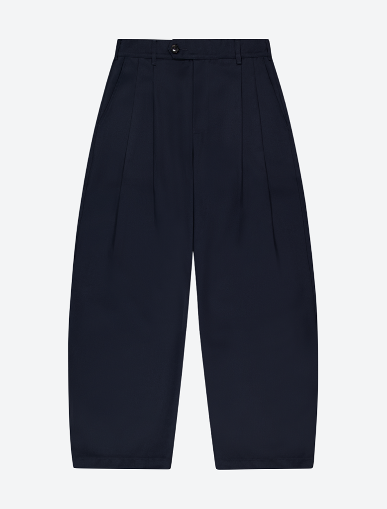 WOOL TAILORED PLEATED TROUSERS