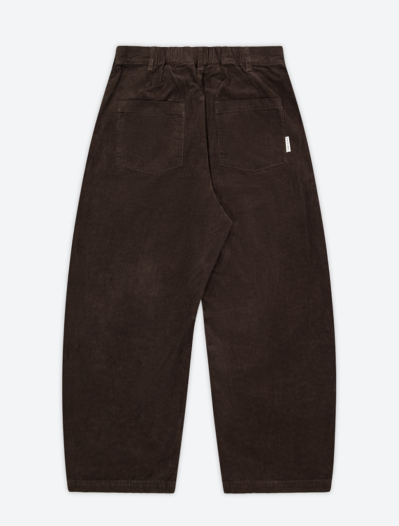 CORDUROY DART-KNEE PLEATED TROUSERS