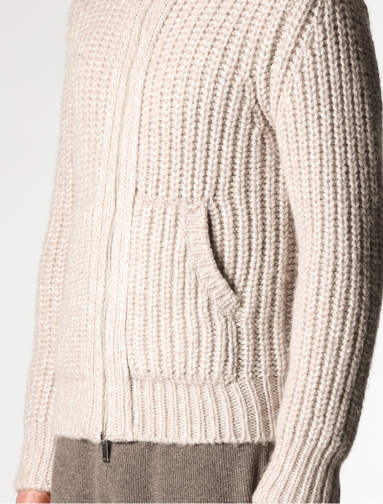 RIB KNIT ZIP JACKET