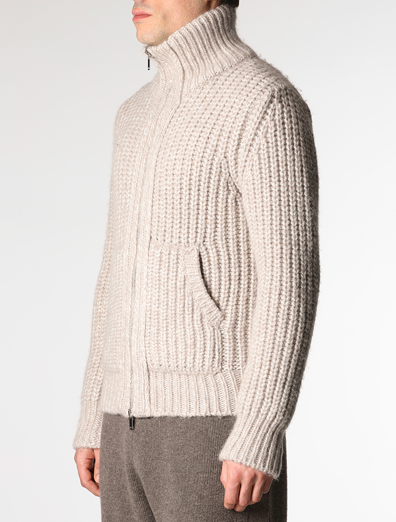 RIB KNIT ZIP JACKET