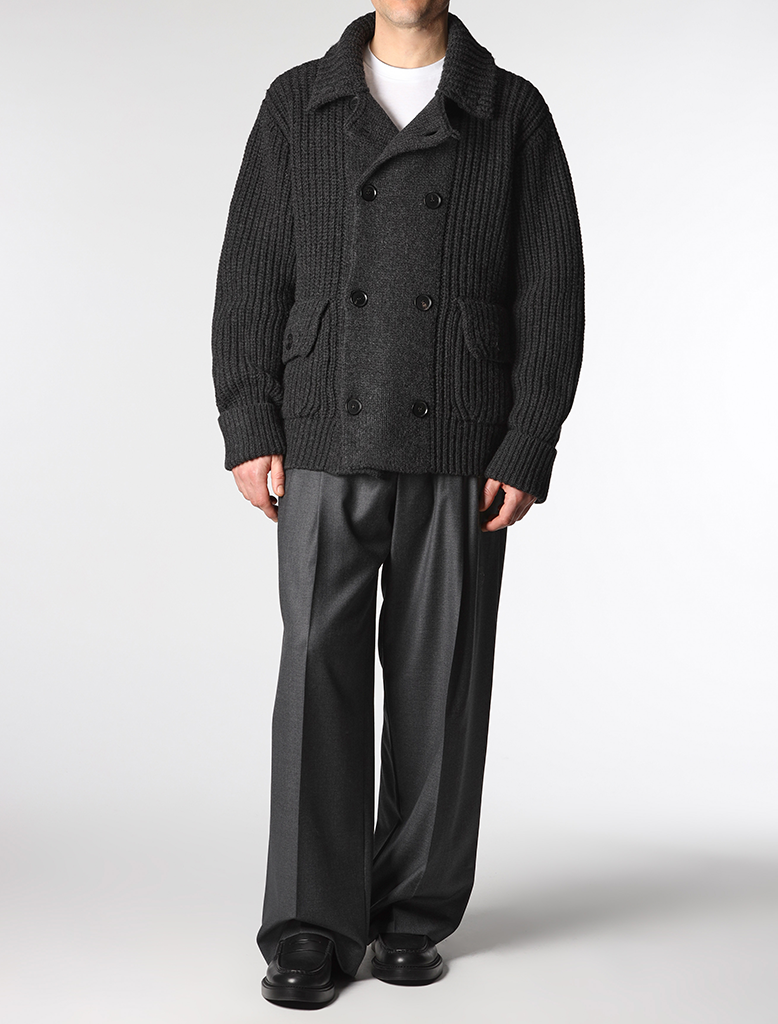 RIB KNIT DB JACKET