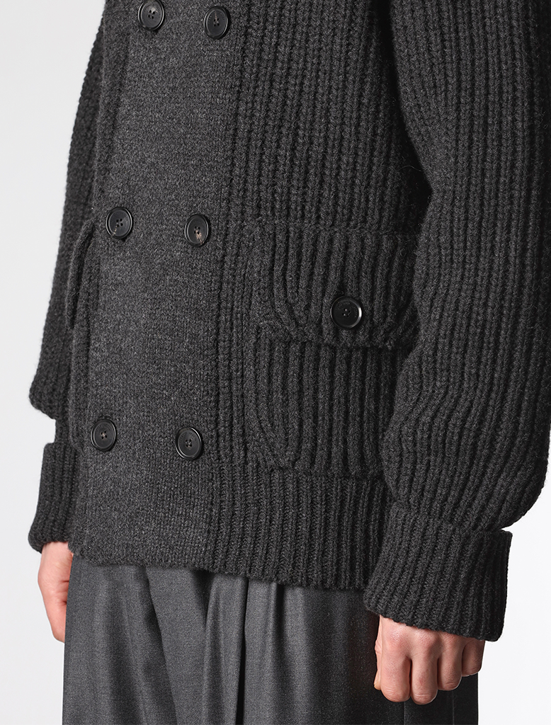 RIB KNIT DB JACKET