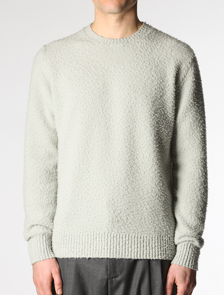BRUSHED CREW NECK KNIT