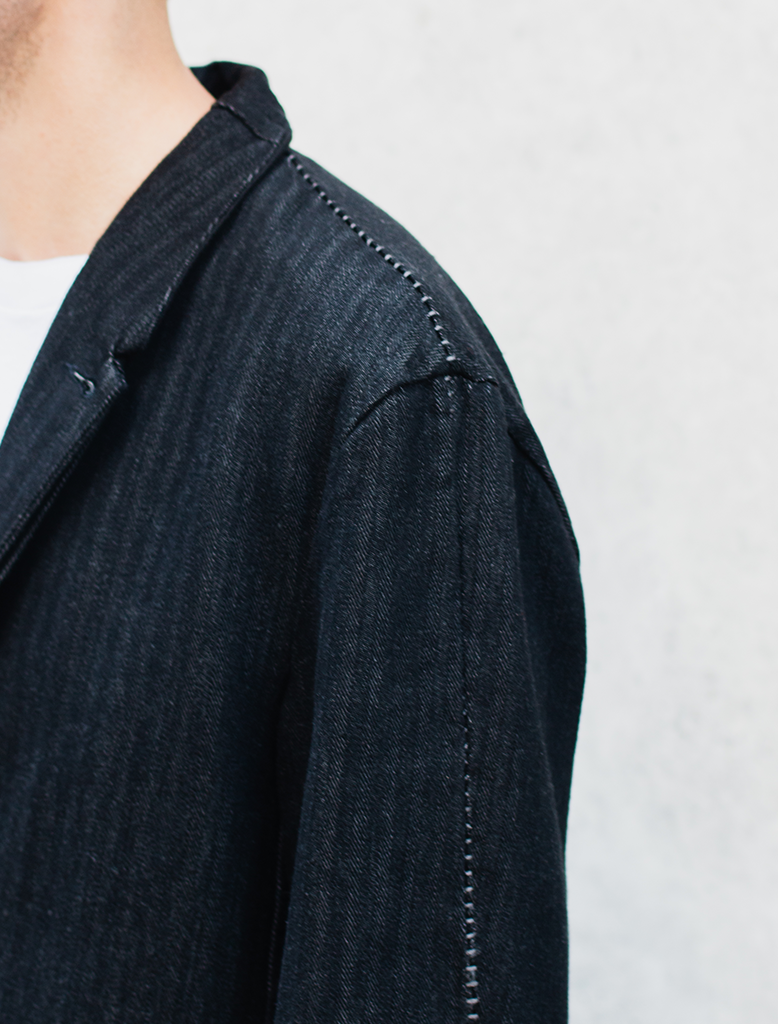 COTTON / WOOL HERRINGBONE BLAZER