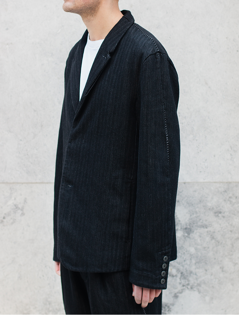 COTTON / WOOL HERRINGBONE BLAZER
