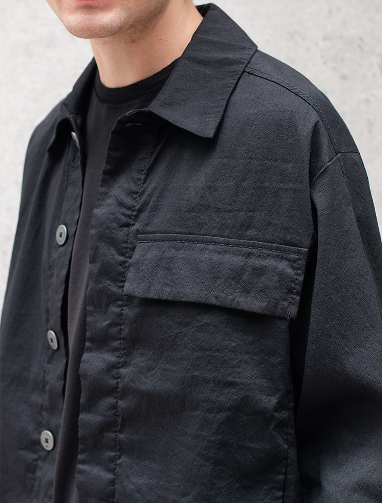 LINEN BLEND WORKER JACKET