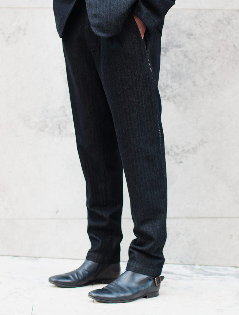 COTTON / WOOL HERRINGBONE TROUSER