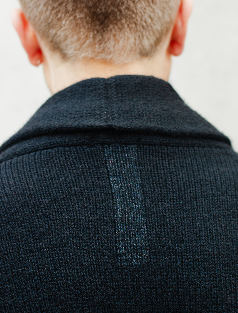 ALPACA BLEND SHAWL NECK KNIT