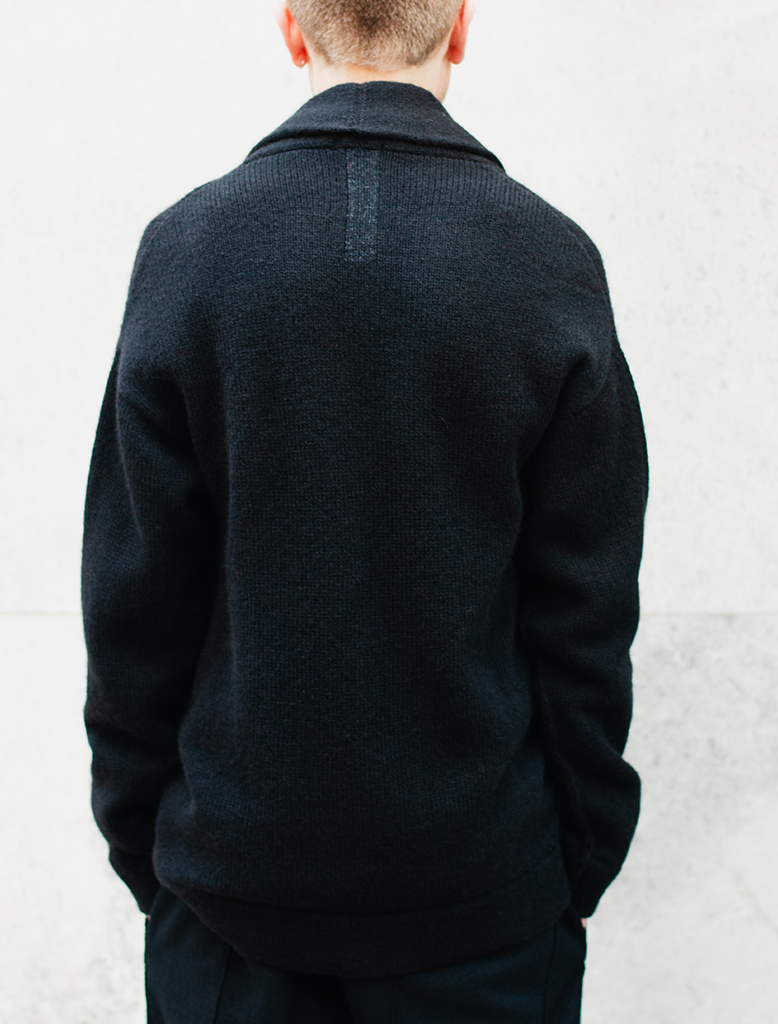 ALPACA BLEND SHAWL NECK KNIT