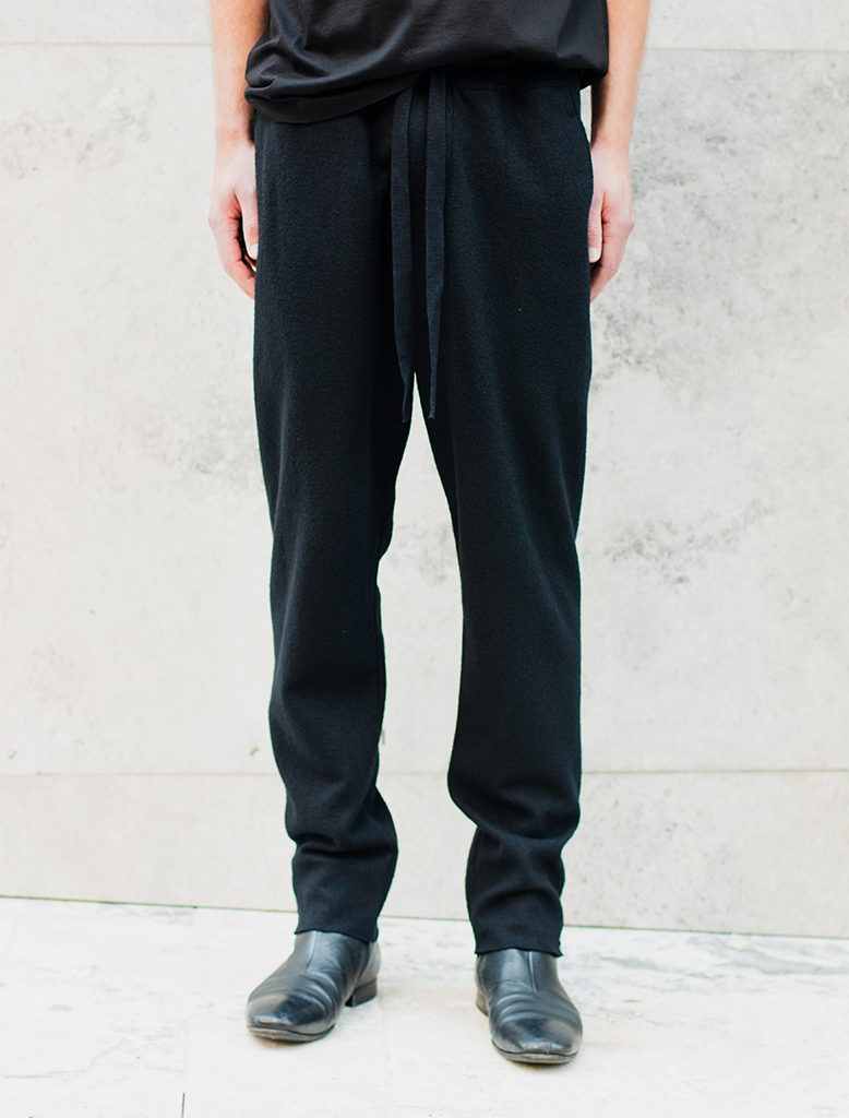 FELTED WOOL DRAWSTRING TROUSER