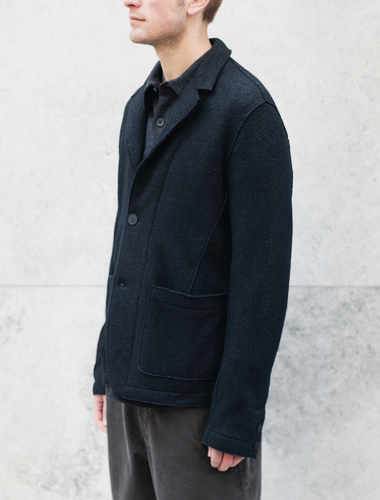 HERRINGBONE WOOL BLAZER