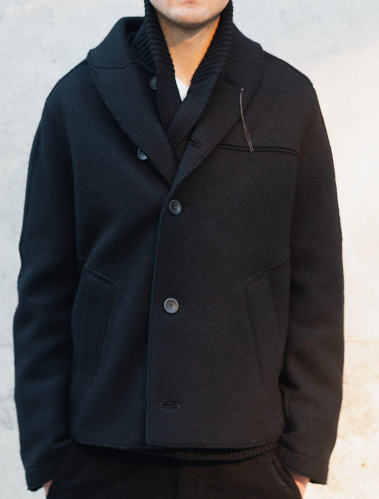 WOOL SHAWL NECK BLOUSON