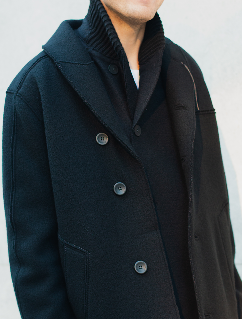 WOOL SHAWL NECK BLOUSON