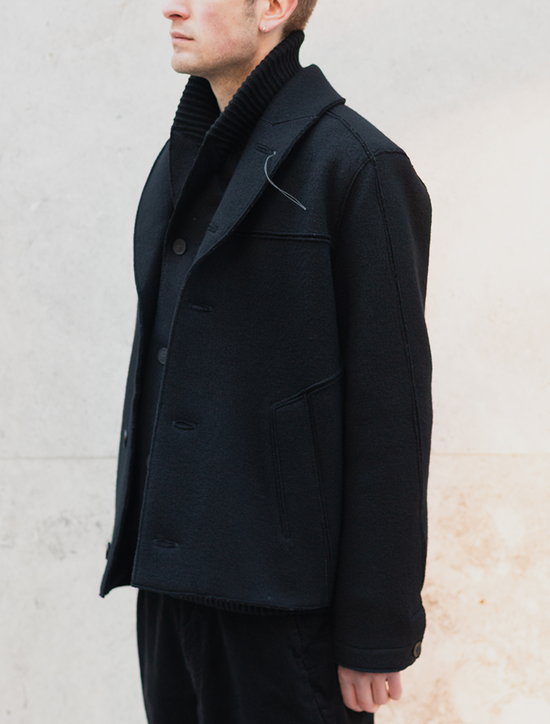WOOL SHAWL NECK BLOUSON