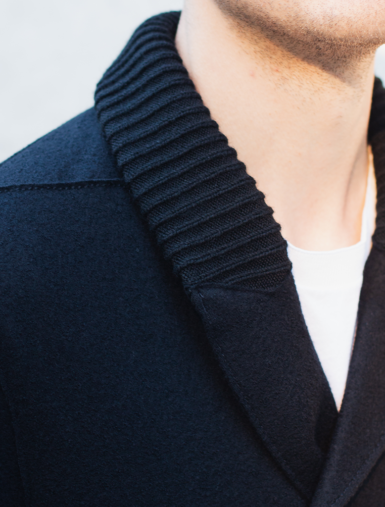 FELTED WOOL SHAWL NECK BLOUSON
