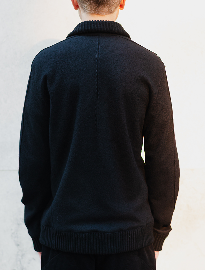 FELTED WOOL SHAWL NECK BLOUSON