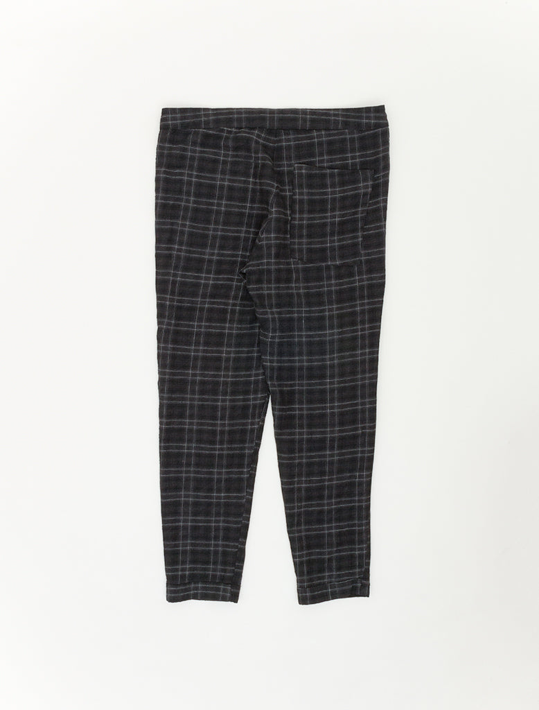 CHECKED WOOL DRAWSTRING TROUSER