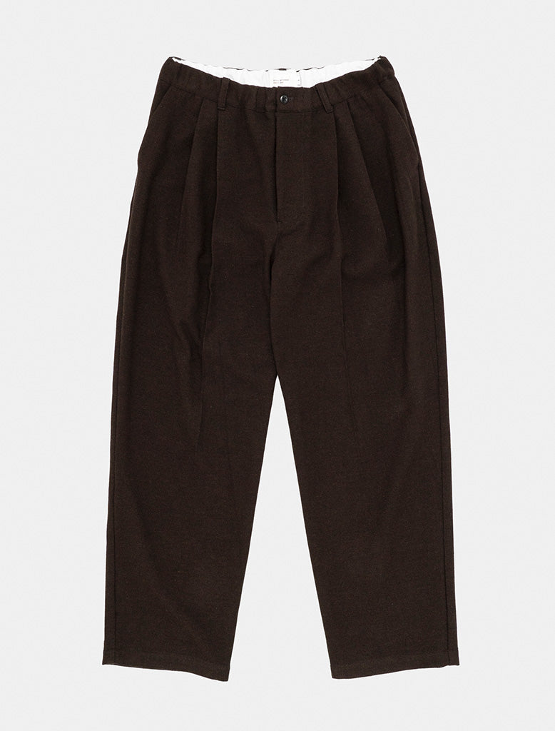 WOOL MIX DEEP TUCK PANTS