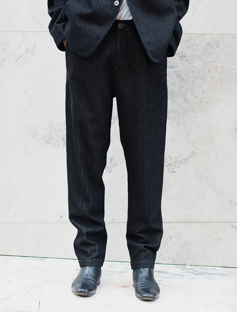 COTTON / WOOL HERRINGBONE TROUSER