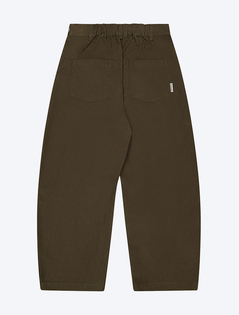 DART-KNEE PLEATED TROUSERS HERRINGBONE