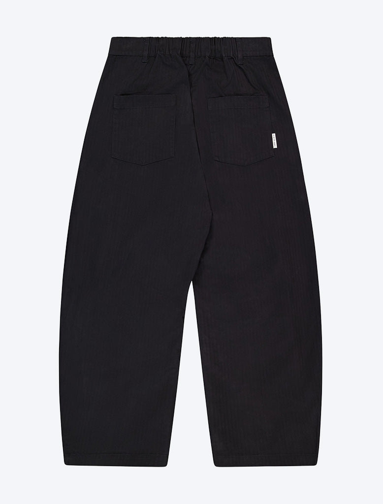 DART-KNEE PLEATED TROUSERS HERRINGBONE